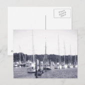 Wickford Harbour Rhode Island BW Post-kaartdruk Briefkaart (Voorkant / Achterkant)