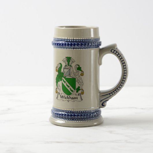 Wickham Coat of Arms Stein - Family Crest Bierpul (Rechts)