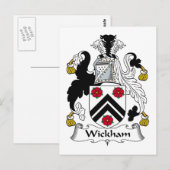 Wickham Family Crest Briefkaart (Voorkant / Achterkant)