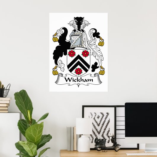 Wickham Family Crest Poster (Thuiskantoor)