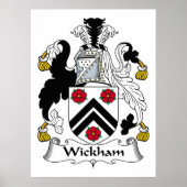 Wickham Family Crest Poster (Voorkant)