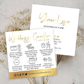 Wickless Candle Gold Script Logo Lux Care Card Vierkante Visitekaartje