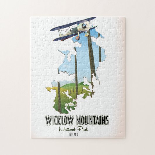 wicklow berisch nationaal park iers kaart legpuzzel (Verticaal)