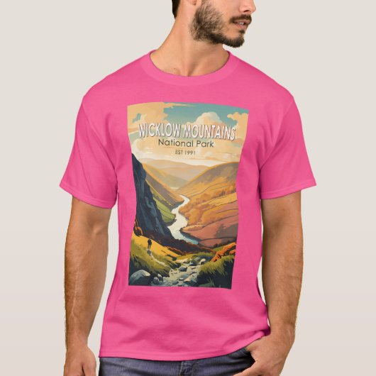Wicklow Mountains National Park Ireland Travel Art T-shirt (Voorkant)