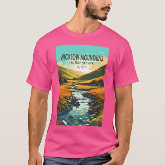 Wicklow Mountains National Park River Travel Art V T-shirt (Voorkant)