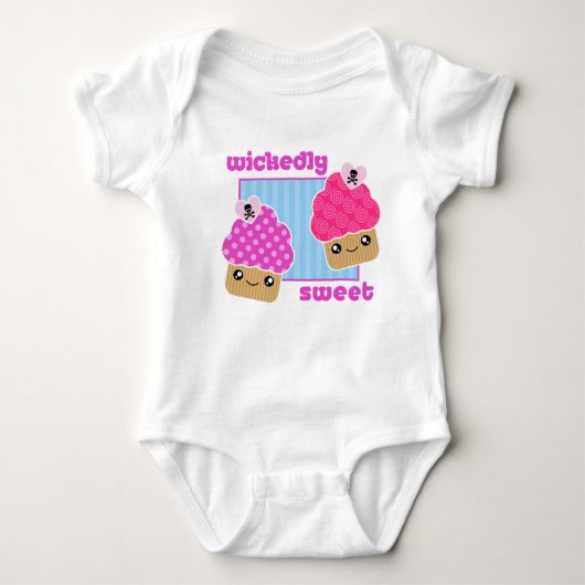 Wickly Sweet Kawaii Cupcakes Baby Romper (Voorkant)