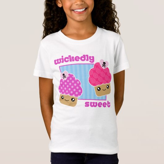 Wickly Sweet Kawaii Cupcakes T-Shirt (Voorkant)