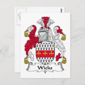 Wicks Family Crest Briefkaart (Voorkant / Achterkant)