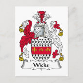 Wicks Family Crest Briefkaart (Voorkant)
