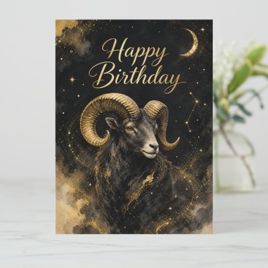 Widder Happy Birthday Sternzeichen Design (Staand voorkant)