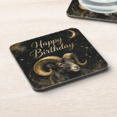Widder Happy Birthday Sternzeichen Design Bier Onderzetter (Linkerzijde)