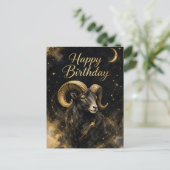 Widder Happy Birthday Sternzeichen Design Briefkaart (Staand voorkant)