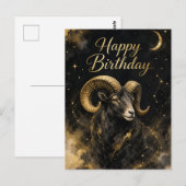 Widder Happy Birthday Sternzeichen Design Briefkaart (Voorkant / Achterkant)