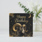 Widder Happy Birthday Sternzeichen Design Feestdagenkaart (Staand voorkant)