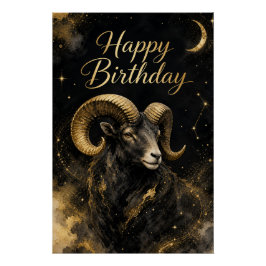 Widder Happy Birthday Sternzeichen Design Perfect Poster