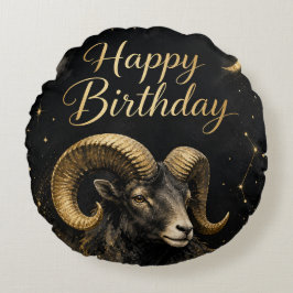 Widder Happy Birthday Sternzeichen Design Rond Kussen