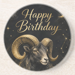 Widder Happy Birthday Sternzeichen Design Zandsteen Onderzetter