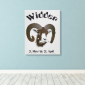 Widder - Sternzeichen Keilleinwand Canvas Afdruk (Insitu (Houten vloer))