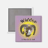 Widder Sternzeichen Magnet (Voorkant / Achterkant)