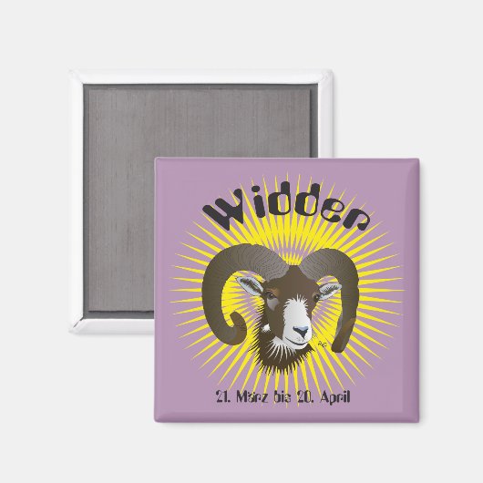 Widder Sternzeichen Magnet (Voorkant / Achterkant)