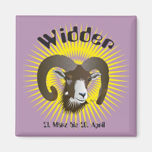Widder Sternzeichen Magnet (Voorkant)