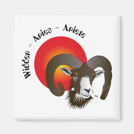 Widder Sternzeichen Magnet (Voorkant)