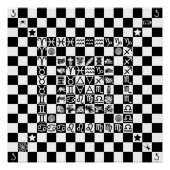 Widdershins Enochian Aztec Magic Ritual Chessboard Perfect Poster (Voorkant)