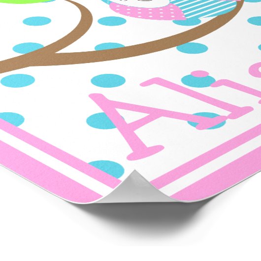 Widdle Owl Aangepaste Naam Print 3 (Hoek)
