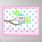 Widdle Owl Aangepaste Naam Print 3 (Voorkant)