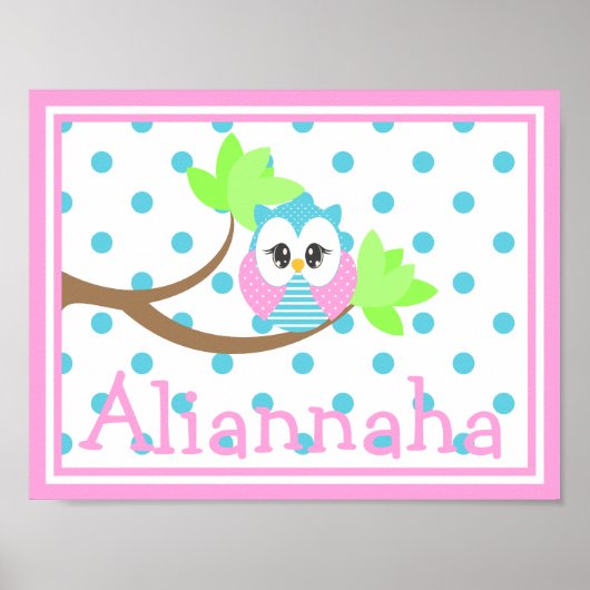 Widdle Owl Naam op maat Print 3 (Voorkant)
