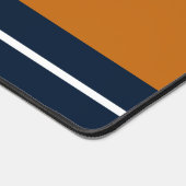 Wide 70s Sinaasappel White Navy Blue Racing Stripe Bureaumat (Hoek)