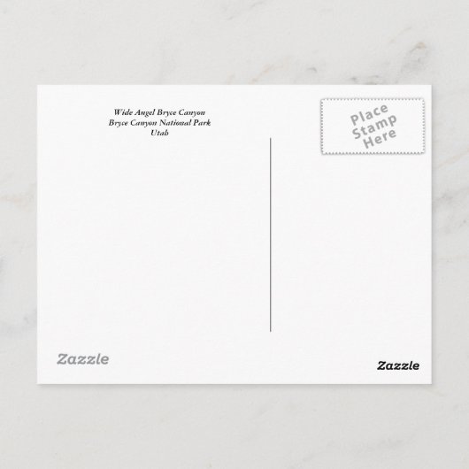 Wide Angel Bryce Canyon Briefkaart (Achterkant)
