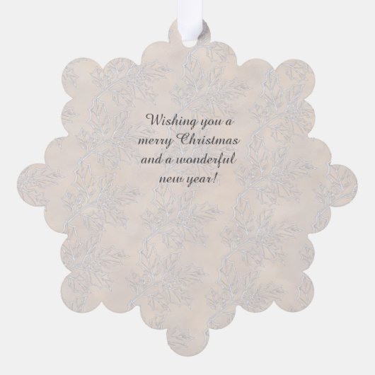 Wide Arch Christmas Photo Light Holly Pattern Ornament Kaart (Achterkant)