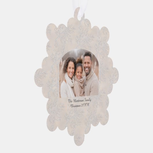 Wide Arch Christmas Photo Light Holly Pattern Ornament Kaart (Rechts)