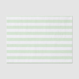 Wide Bleek Milky Jade Green White Striped Pattern Tissuepapier