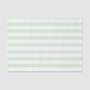 Wide Bleek Milky Jade Green White Striped Pattern Tissuepapier