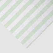 Wide Bleek Milky Jade Green White Striped Pattern Tissuepapier (Detail)