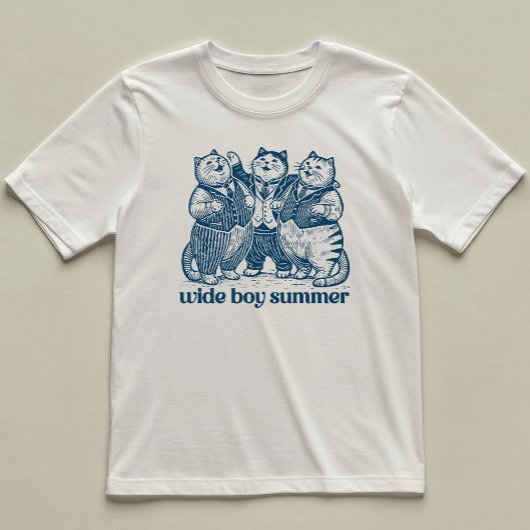 Wide Boy Summer Funny Chunky Cat Mannen Geïllustre T-shirt