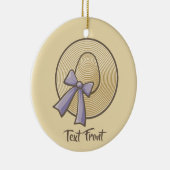 Wide Brimmed Pet Beige Keramisch Ornament (Rechts)