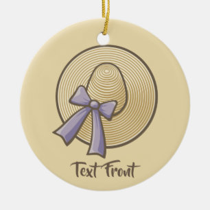 Wide Brimmed Pet Beige Keramisch Ornament