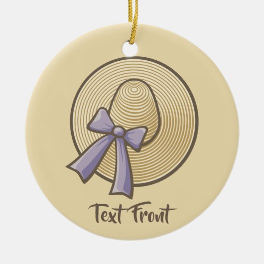 Wide Brimmed Pet Beige Keramisch Ornament (Voorkant)