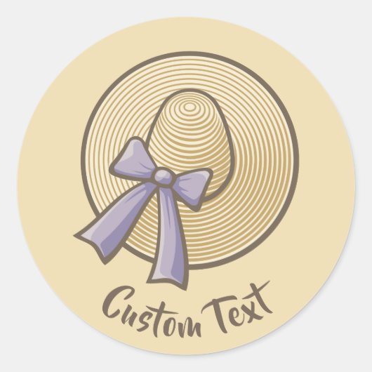 Wide Brimmed Pet Beige Ronde Sticker (Voorkant)