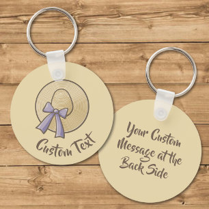 Wide Brimmed Pet Beige Sleutelhanger