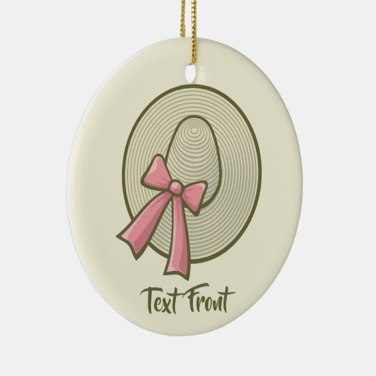 Wide Brimmed Pet Yellow Keramisch Ornament (Rechts)