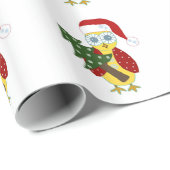 Wide Eyed Owl met kerstboom Cadeaupapier (Rol Hoek)