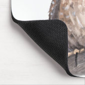 Wide Eyed Owl Wildlife Waterverf Art Muismat (Hoek)