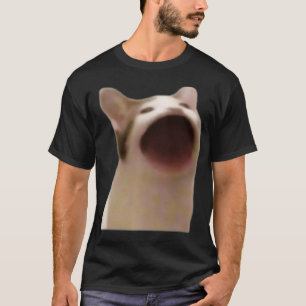 Wide Mouth Cat Meme Popping Cat Meme Singing Cat T-shirt