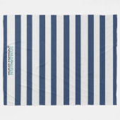 Wide Nautical Striped Weave Navy White ID1248 Fleece Deken (Voorkant (Horizontaal))