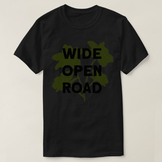 Wide Open Road groen zwart T-shirt (Design voorkant)