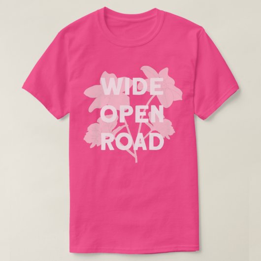 Wide Open Road roze wit T-shirt (Design voorkant)
